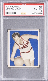 1948 Bowman #69 George Mikan Rookie Card – PSA NM-MT 8